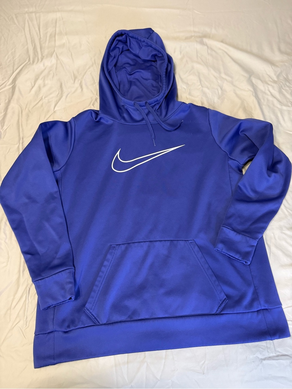 Nike Blue Dri‑Fit Hooded Sweatshirt with White Swoosh